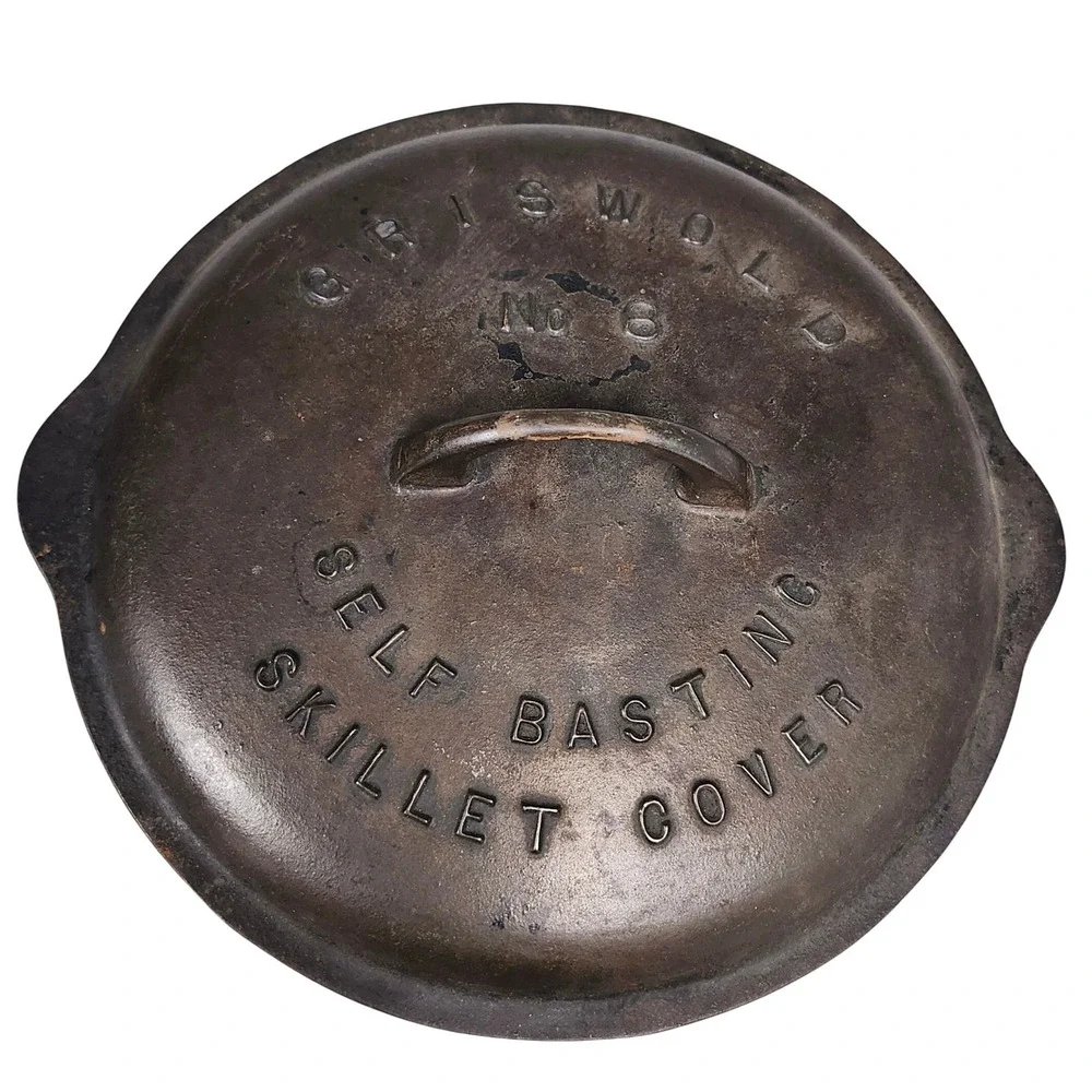 VTG Griswold No. 8 Cast Iron Low Dome Self Basting Skillet Cover Erie PA USA 468